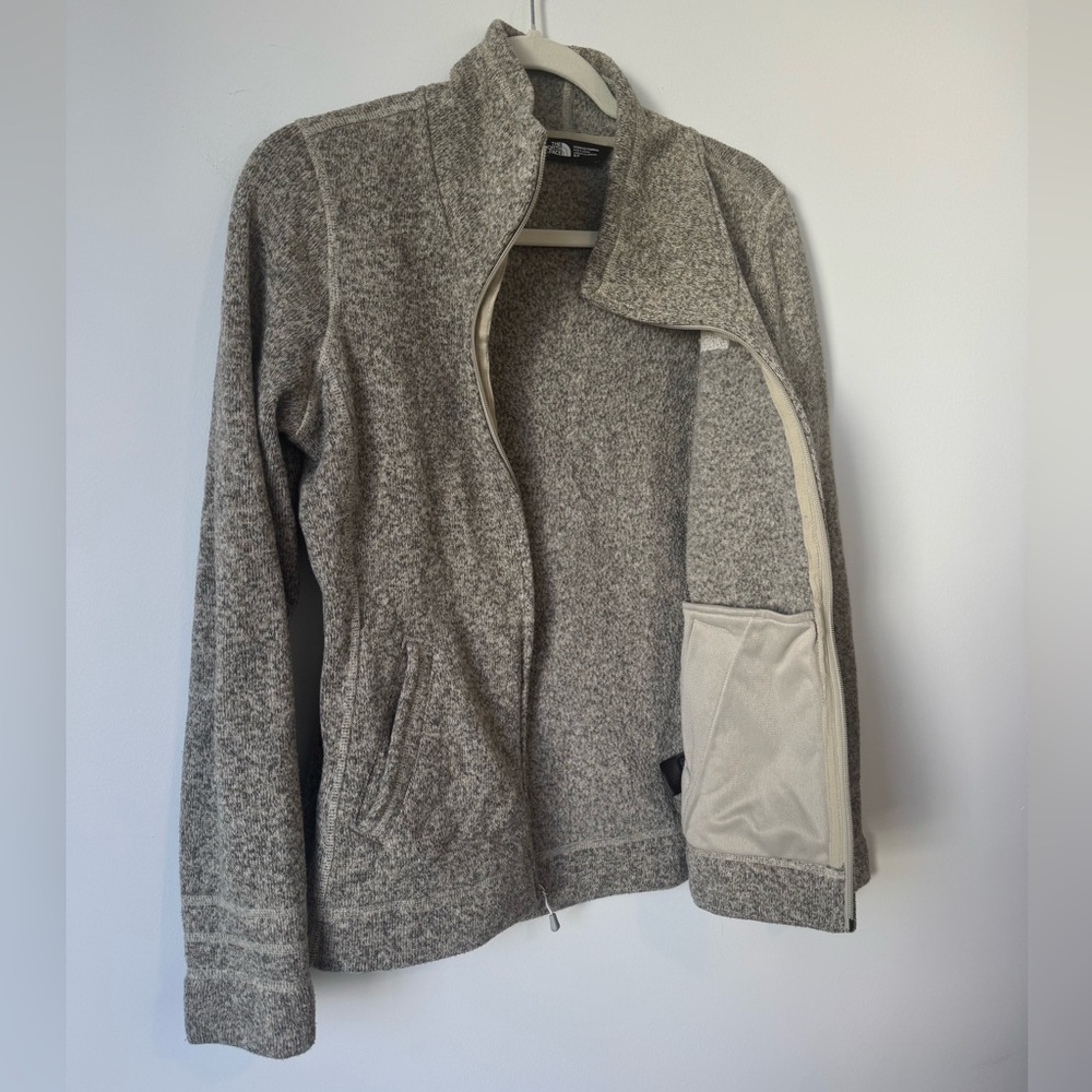 The North Face Crescent Sunset Full-Zip Fleece Jacket in Oatmeal - Size S - Picture 12 of 14